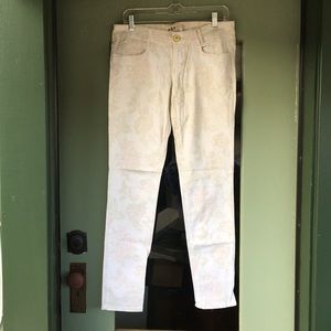 Jolt White Floral Cotton Blend Skinny Jeans